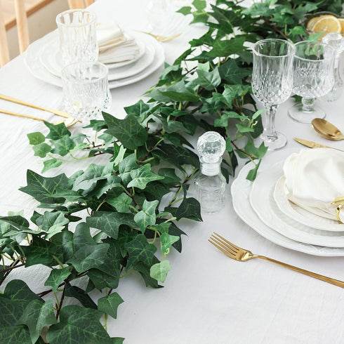 mizii 5 Pack 395" Artificial Vines Ivy Garland, Fake Vine with Realistic Silk Green Leaves for Indoor Outdoor Home Decor