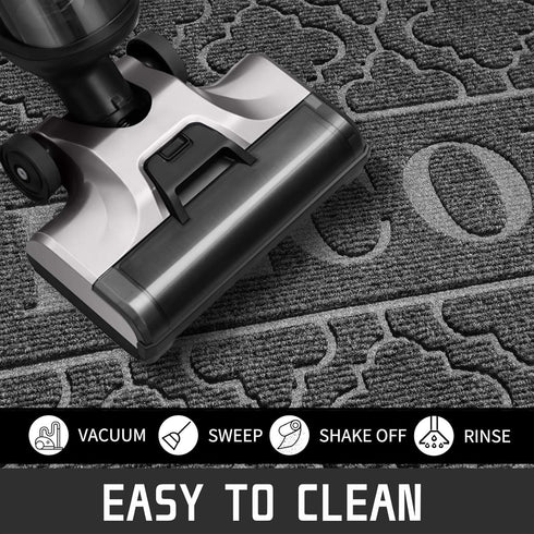 Yimobra Welcome Door Mat, Heavy Duty Sturdy Front Door Mat for Home Entrance, Non Slip, Easy Clean, Dark Gray, 29.5 x