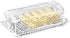 Large 7" x 3.75" x 2.75" Deep Danish Crystal Covered Butter Dish, Beautiful Decorative Design