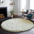 5Ft, PAGISOFE Cream White Round Rugs Fluffy Shaggy Ivory Carpets, Rugs for Girls Boys Baby Kids Bedroom, Indoor Furry