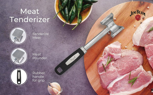 Jim Beam Heavy Duty Meat Tenderizer, Soft Grip Handle, Medium