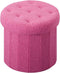 Round Storage Ottoman Foot Stool and Poufs Ottoman, Teddy Velvet Ottoman Foot