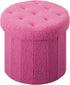 Round Storage Ottoman Foot Stool and Poufs Ottoman, Teddy Velvet Ottoman Foot