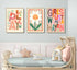 12x16 Inch, Set 3 Boho Floral Sun Nursery Wall Art Girls Just Wanna Have Fun Positivity Affirmation Rainbow Print