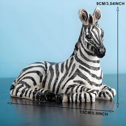 '-5.9inch 3.54inch Zebra Table Sculpture - Resin Zebra Figurine - Black, White - African Safari Zebra Collectible