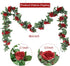 Syhood Artificial Rose Garlands - 14.4 ft Wine Red Flower Vine for Wedding Arch and Home Garden Decorations