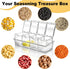 4 Set 16 10 4 3.3 Inch Bokon Acrylic Clear Seasoning Box with Spoon, Pcs Kitchen Seasoning Organizer Box Spice Pots