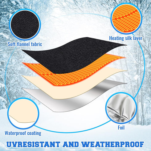 Glooglitter 1 25" x10 Pcs L W Electric Heated Outdoor Faucet Cover for Winter Freeze Protection Heating Hose Bib Covers