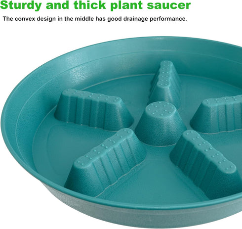 Feyvdzv 4 Pack 12 inch, 8 10 14 17 inch, Plant Saucer Plant Stand Plastic Plant Saucers for Indoors Outdoor, Heavy Duty