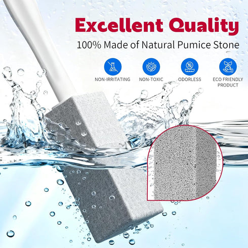 4 Pack, Swimming W&E Choice Toilet Pumice Stone Pumice Stone for Bathtub Cleaning with Extra Long Handle, Toilet Brush