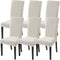 SearchI Jacquard Dining Room Chair Covers, Set of 6, Washable Parsons Chair Slipcover, Beige Floral