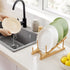 1 Counter, HBlife Bamboo Wooden Dish Drying Rack, PCS Plate/Dish/Book/File/Bowl/Cup/Cutting Board/Pot Lid Organizer