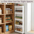 5-Tier Slim Rolling Storage Cart - Utility Cart with Wheels for Bathroom, Kitchen, and Laundry Room - Bathroom Shelves