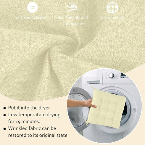 2 Set ELFJOY Rocking Chair Cushion Large Rocking Chair Pads with Ties Premium Linen High Back and Seat Cushion Piece