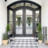 SEEKSEE 27.5"x43" Cotton Buffalo Plaid Rug, Gray and White Checked Washable Doormat for Indoor Outdoor Layered Entry