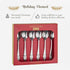 Spode Christmas Tree Cocktail Spoons | Christmas Dessert Spoons | Flatware Set for 6 | 18/10 Stainless Steel Utensil