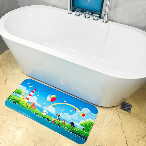 35x15,Machine BEEHOMEE Bath Mats for Tub Kids,Baby Toddler - Large Cartoon Non-Slip Bathroom Bathtub Anti-Slip Shower