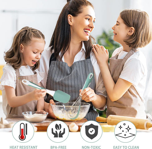 Silicone Kitchen Cooking Utensils Set, 5 Pcs Heat Resistant Spatula Set for Baking Cooking Mixing, Dishwasher Safe