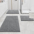 smiry Chenille U-Shaped Toilet Bathroom Rugs, Soft Absorbent Non-Slip Contoured Mats, Machine Washable (24"x20", Dark
