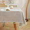 meioro Tablecloth Striped Fringe Table Cloth Rectangular Tablecloths Cotton Blend Table Cover