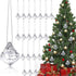 60 Pieces Acrylic Crystal Ball Christmas Tree Ornaments, Acrylic Diamond Pendants with Silver Thread for Decorations