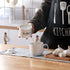 ONTUBE Ceramic Small Sugar Bowl with Lid and Spoon, Porcelain Sugar Pot, 8oz (White)