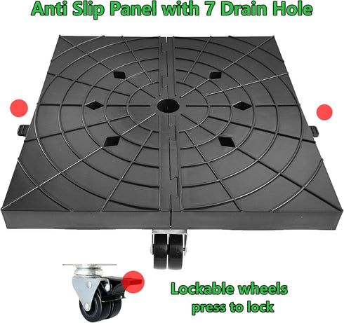 14 Inch 400lbs 2 Pack CASIMR Plant Caddy with Wheels Rolling Plant Stand, Heavy Duty Planter Dolly Indoor Outdoor
