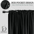 DONREN 12 Inches Long Black Valances - 2 Panels Blackout Window Valances with Rod Pocket for Basement