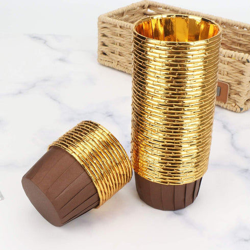 EUSOAR 100pcs 3.5 oz Aluminum Foil Cupcake Ramekins, Muffin Liners, Little Foil Cups for Baking