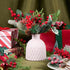 WILLBOND 24 Poinsettia Pcs Artificial Christmas Tree Picks Red Berry Pine Picks Spray Berry Branches Holly Pine Flower