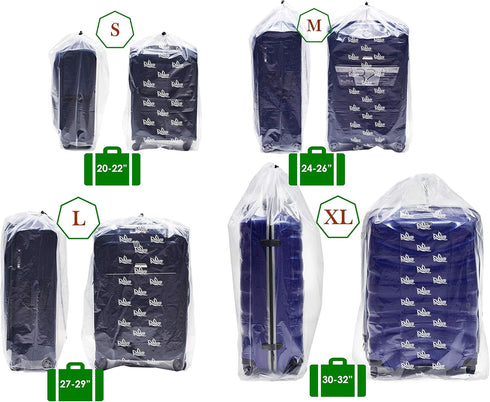 Set 4 Dust Cover Big Plastic Drawstring Bags Multi-Purpose for Storage and Keeping Luggage, Big Dolls, Blankets