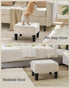 330 lb ULOM501W01 SONGMICS Foot Stool with Legs, Small Footstool Ottoman, Velvet Seat with Thick Cushion, for Living
