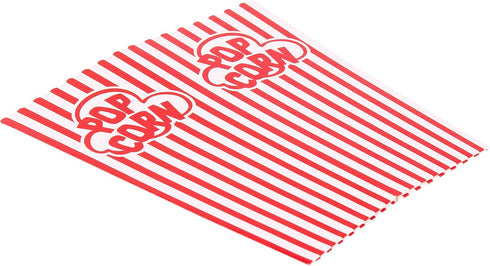 GSM Brands Popcorn Containers Boxes (100 Pack) - Striped White and Red Paper for Home Movie Theater