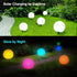 IP65 8-inch LOFTEK Solar Ball Lights with Ground Pile, RGB Colors Changing Floating Pool Ball Lights, Waterproof USB