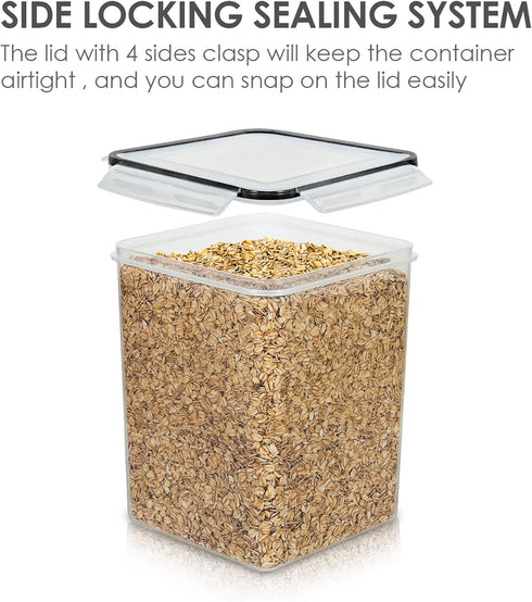 4 5.2L 175oz, 4 4 24 Vtopmart PCS Large Food Storage Containers / Pieces BPA Free Plastic Airtight Canisters for Flour