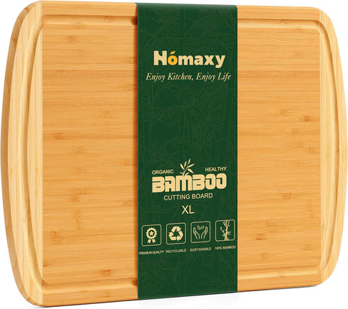 Homaxy Extra Large Bamboo Cutting Boards for Kitchen, 18x12.5" Wood XL Cutting