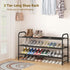 3 Closet LINZINAR Shoe Rack Tier Long Metal Shoe Organizer for Entryway Black