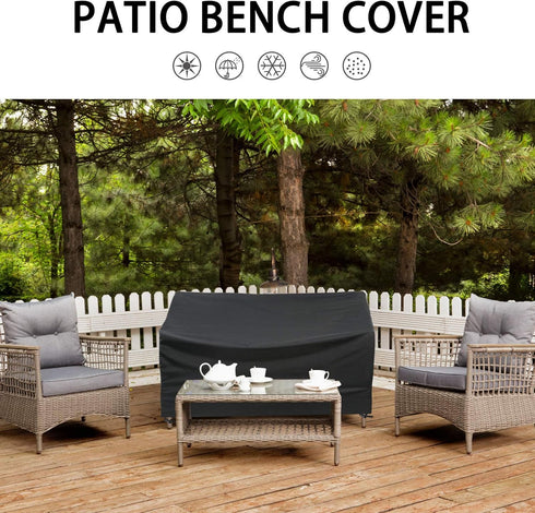50-52 inch 2-seat 52" 25" 35" Kingling Outdoor Bench Covers Fits for Outdoor Garden Bench/Sofa/Loveseat/Couch
