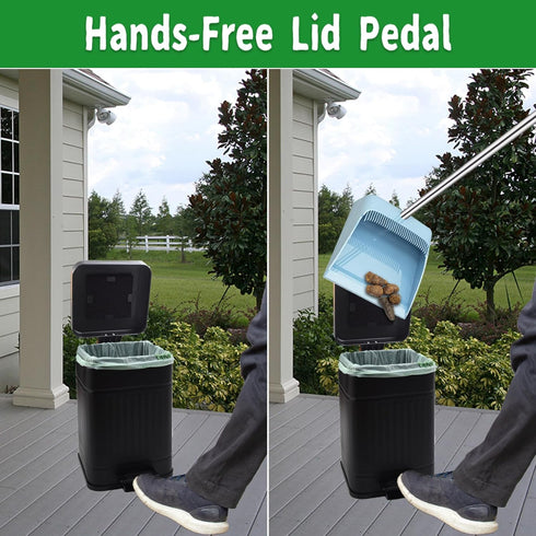 Umtiti 5L Outdoors1.3 ContainerUP5L-BK-Fang Dog Poop Trash Can with Lid for Gallon Trash Can with Activated Carbon
