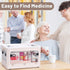 24 QT Medicine Organizer Storage Box with Removable Tray, Extra Large Collapsible First Aid Box Empty, Clear Medicine