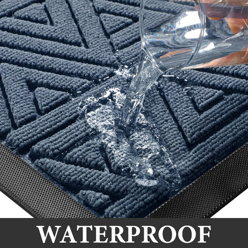 Yimobra Door Mat Outdoor Entrance, Heavy Duty Welcome Mat for Home Entry, Waterproof, Easy Clean, 29.5 x 17, Blue
