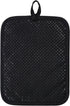 100% Cotton with Silicone Kitchen Everyday Basic Pot Holder Heat Resistant Coaster Potholder Oven Mitts Set of 2 (Black)