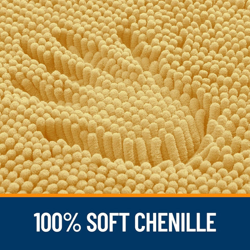 OLANLY Bathroom Rugs 30x20, Extra Soft Chenille Bath Mats, Non-Slip, Quick Dry, Machine Washable, Yellow