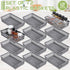 Wenqik Set of 12 Plastic Baskets for Organizing, 10.24 x 6.5 x 2.36 Inch Rectangular Trays for Desk Organization (Grey)