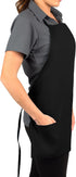 3 Pack 6 KNG Black Pocket Adjustable Bib Apron for Men and Women