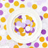 White Purple-Gold Party Decorations Confetti - 300pcs Glitter Graduation Mothers Day Table Confetti for Woman Girl