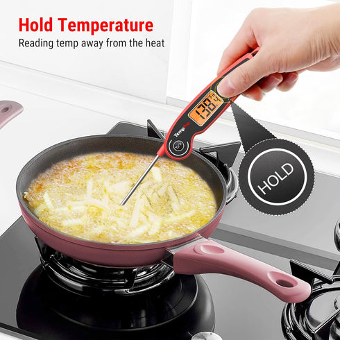 F05 Digital Meat Thermometer for Cooking, Waterproof Food Thermometer for Kitchen BBQ, Oil Grill, Candy Thermometer