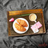 16 12 2.5 Coffee Table Tray (Distressed Gold) - Flourish Wood Serving Tray w/Handles for Breakfast in Bed - Mango Wood