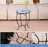 Aonagi 14 17 Round Side Table, Indoor Outdoor Small Side Table, Weather Resistant Black Metal Side Table for Livingroom