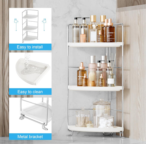 3-Tier Countertop, FSyueyun Bathroom Corner Shelf Organizer Kitchen Spice Rack Vanity Tray Perfume Makeup Organizer